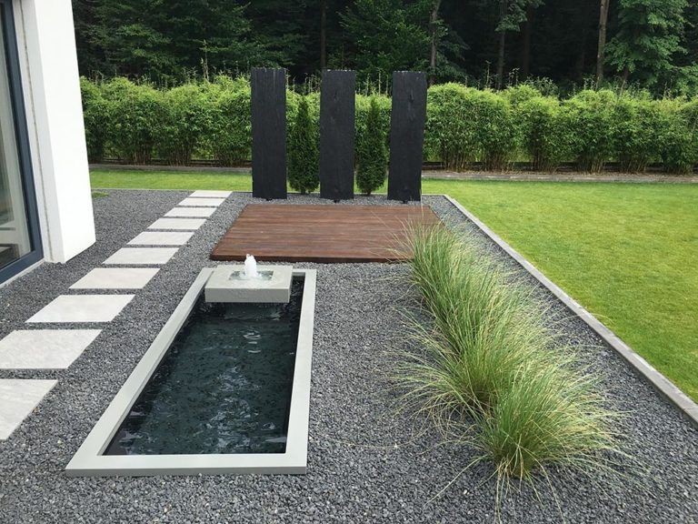moderne tuin vijver moderne tuin met strakke vijver